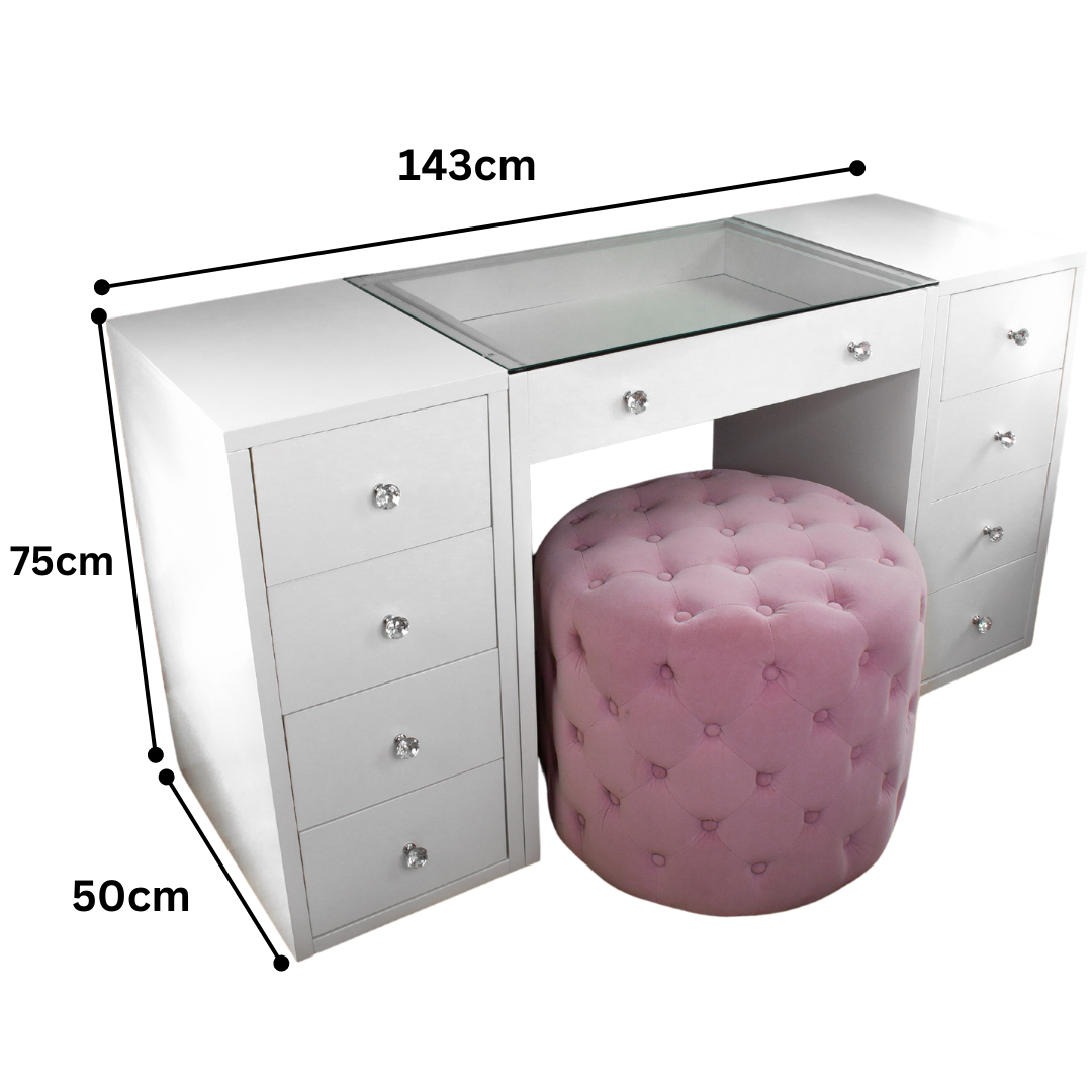 (Set) Hollywood Mirror, Table & 2 x Draw Set “Diva”