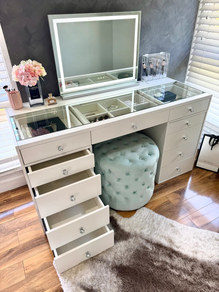(Set)Three glass top Vanity Table "amour”