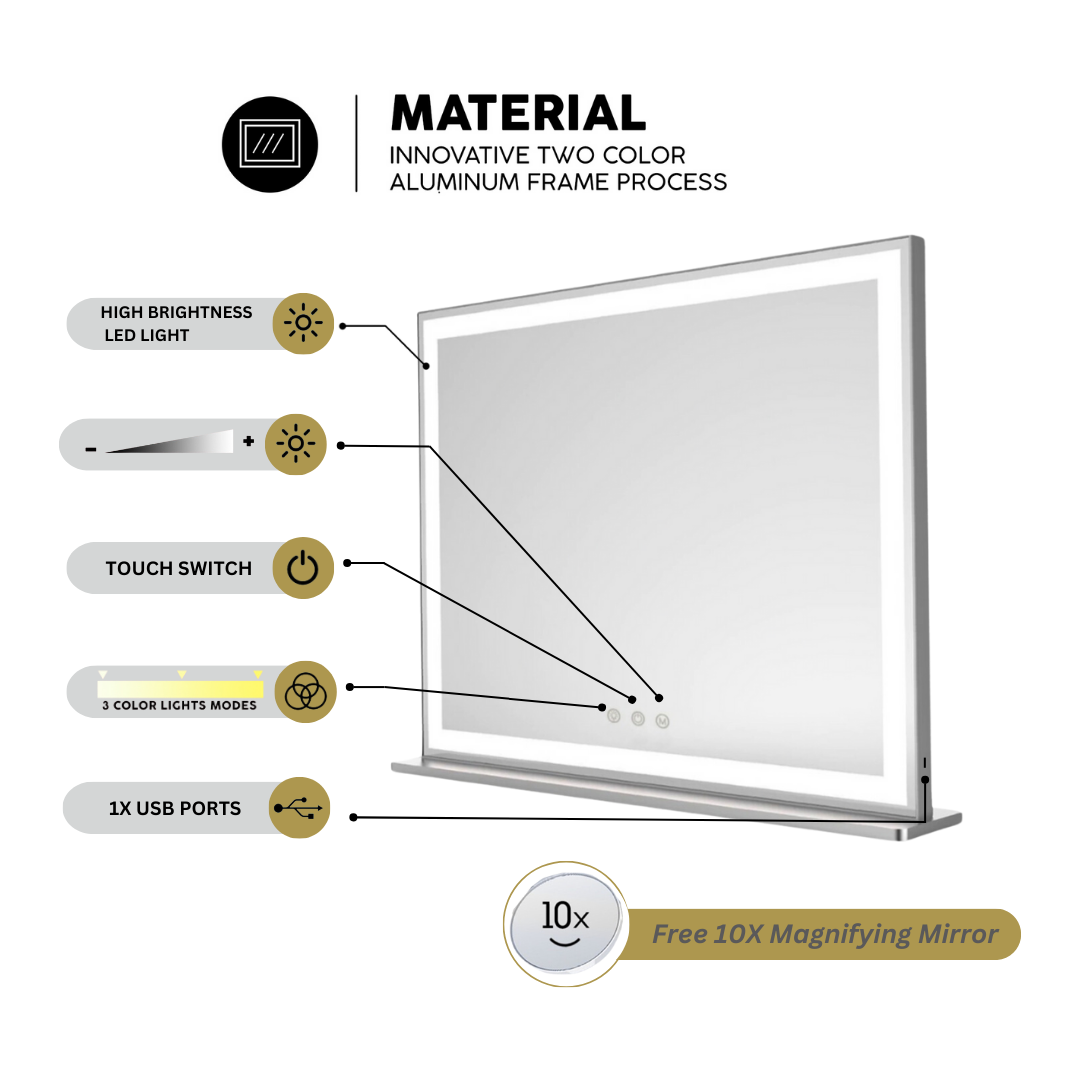 (Set) Hollywood Mirror, Table & 2 x Draw Set “Queen”