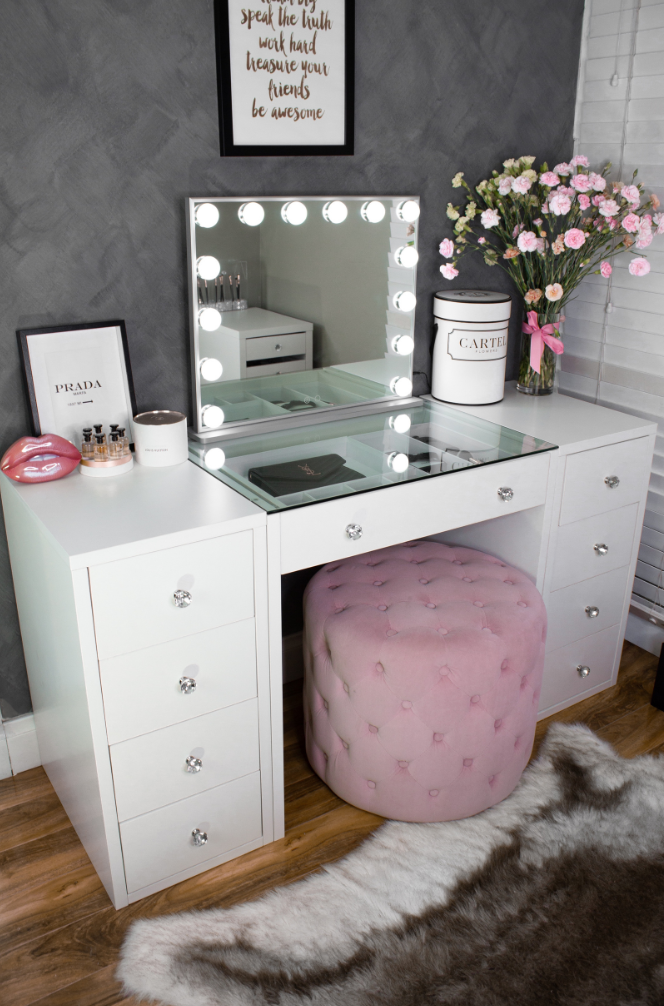 (Set) Hollywood Mirror, Table & 2 x Draw Set “Beverly Hills"