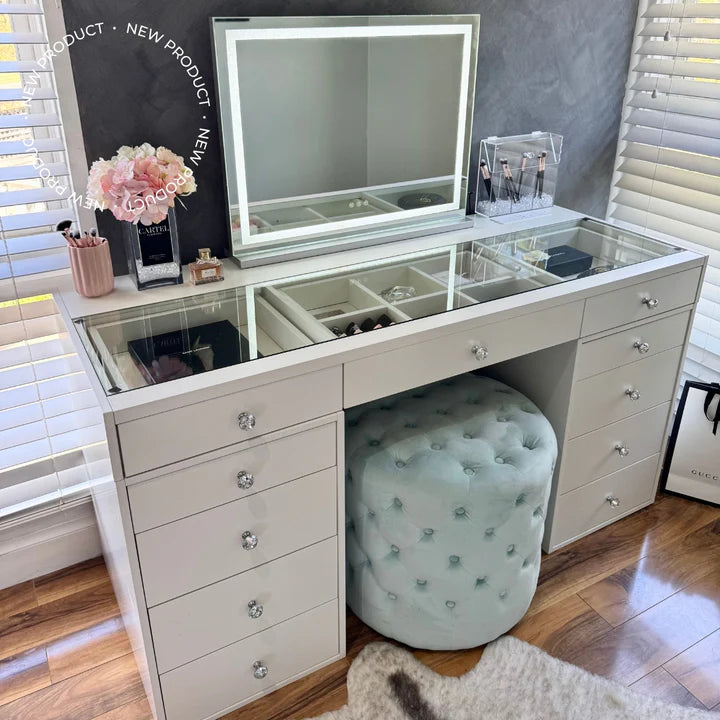 (Set)Three glass top Vanity Table "amour”